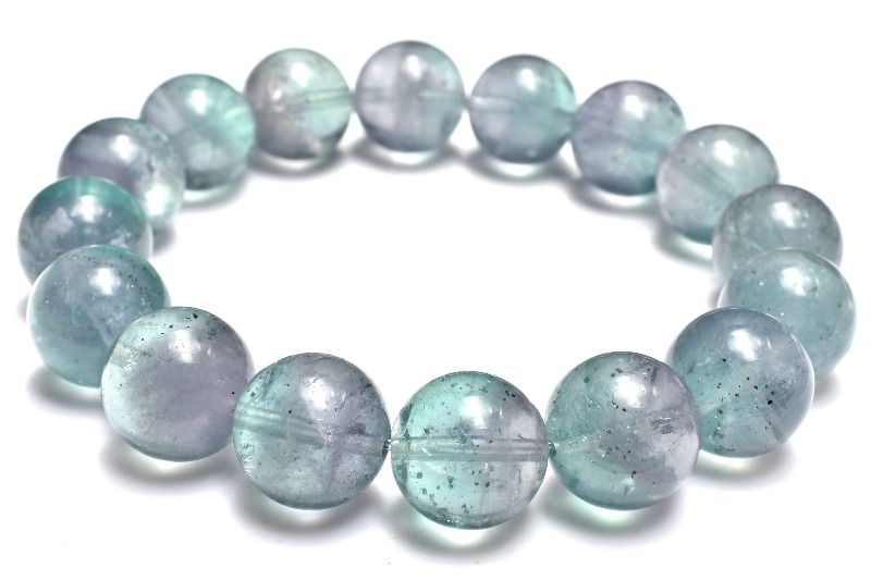 新作大登場！ １点物 ナミビア産 パイライトインフローライト 13.5mm ブレスレット パワーストーン 天然石 _MA8984