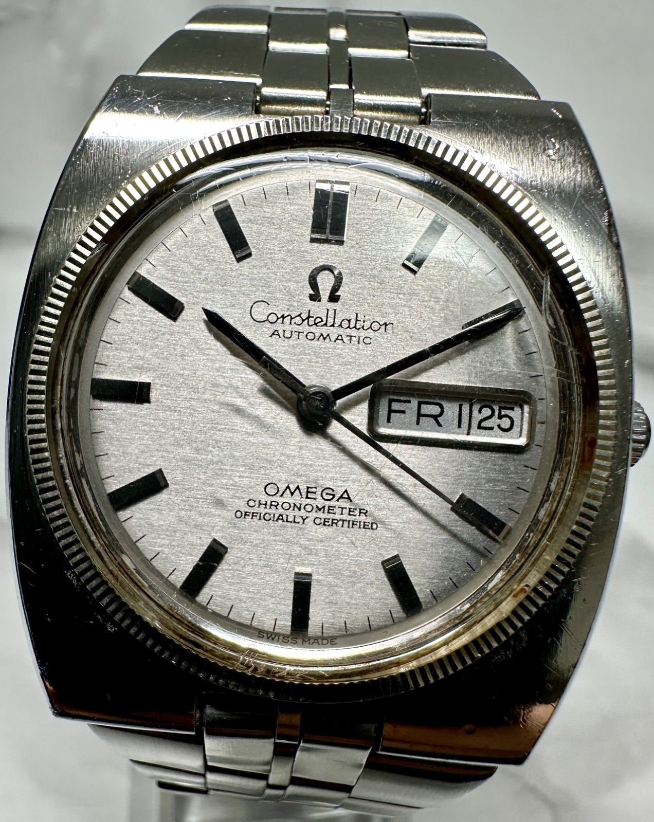 OMEGA オメガ コンステレーション クロノメーター 金製WGベゼル メンズ 自動巻き デイデイト アンティーク 時計