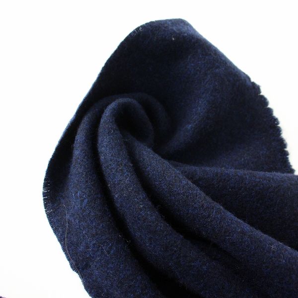 美品 ASAUCE MELER アソースメレ 大判ウールストール/ネイビー