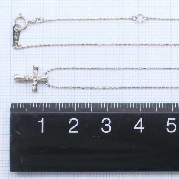 K10WG ネックレス ダイヤ 0.04 総重量約1.6g 約40cm - メルカリ