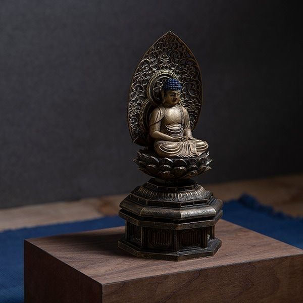 阿弥陀如来 戌 亥年の守護本尊 身丈2寸 古美彩色仕上げ 仏像