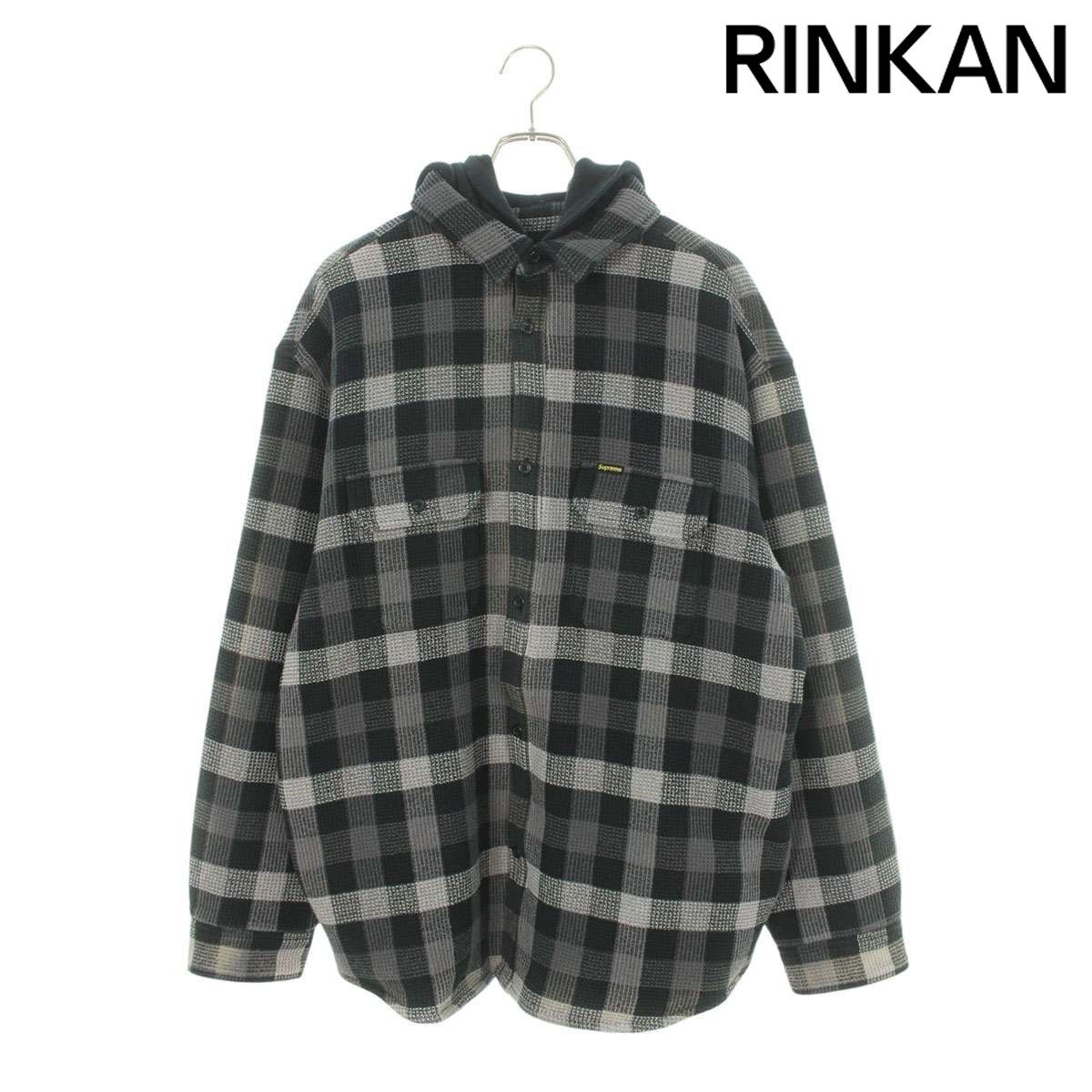 シュプリーム  24AW  Waffle Plaid Hooded Shirt ワッフルプレイドフーデッド長袖シャツ メンズ XL 【2/27～3/18 タイムセール】
