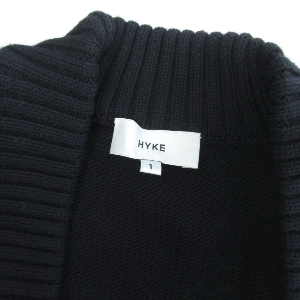 ハイク HYKE ニットボレロ カーディガン 長袖 無地 黒 ブラック