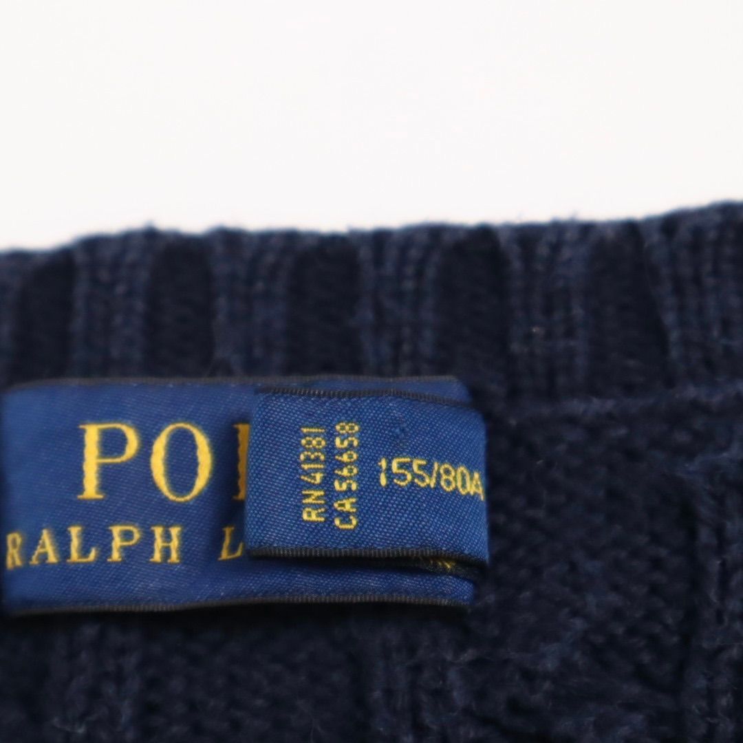 美品　現行タグ　ポロ　ラルフローレン　ネイビー　ニット　セーター　刺繍ロゴ POLO RALPH LAUREN ポロラルフローレン 現行タグ コットン