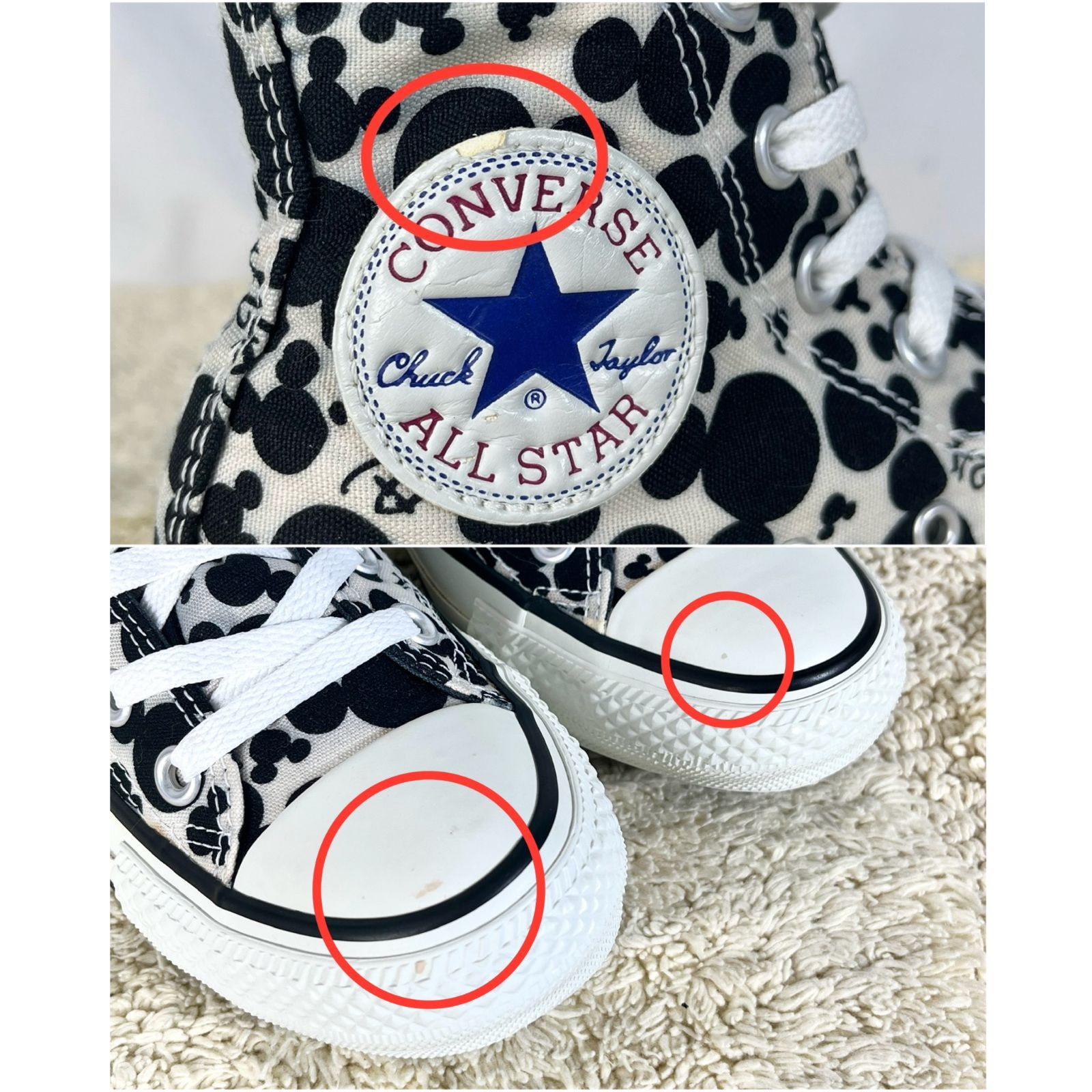 ☆CONVERSE☆23.5㎝ ハイカットスニーカー コラボ商品 ディズニー コンバース オールスター 限定 ミッキーマウス ディズニーコーデ  ディズニーグッズ 可愛い - メルカリ