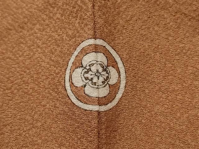 平和屋着物□上質な色無地 草花地紋 遠州茶色 正絹 逸品 未使用