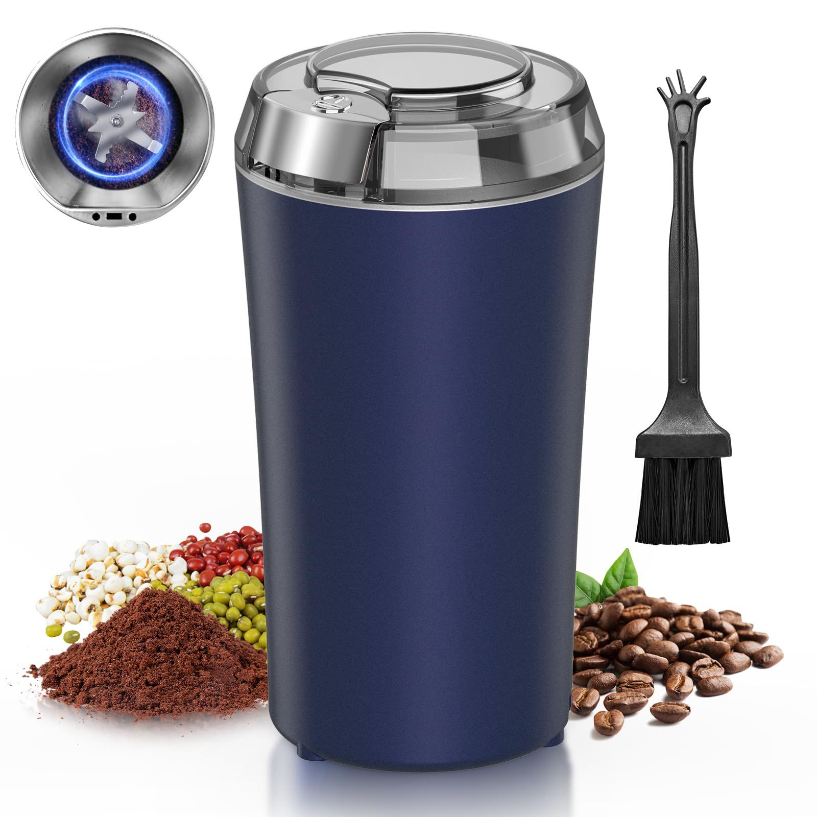 コーヒーミル 電動 TOAKELI 電動コーヒーミル 粉末 コーヒー豆挽