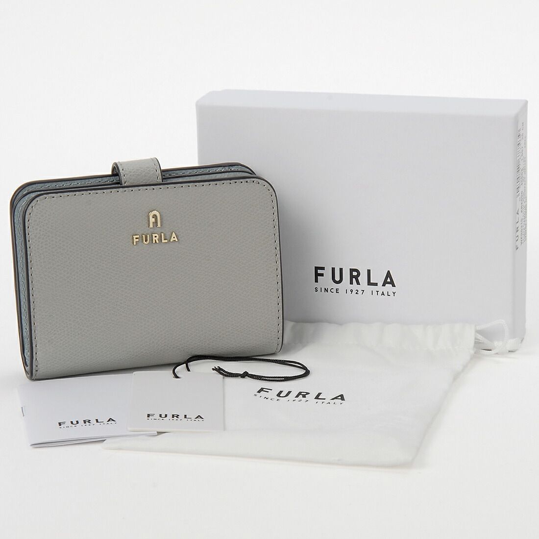 FURLA 2つ折財布　グレー フルラ FURLA 財布 二つ折り財布 折りたたみ財布 小銭入れ付き
