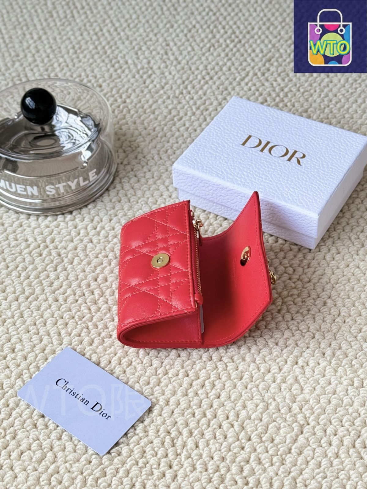 今日特価】My Dior Glycine ウォレット, ラズベリーピンク, 藤の