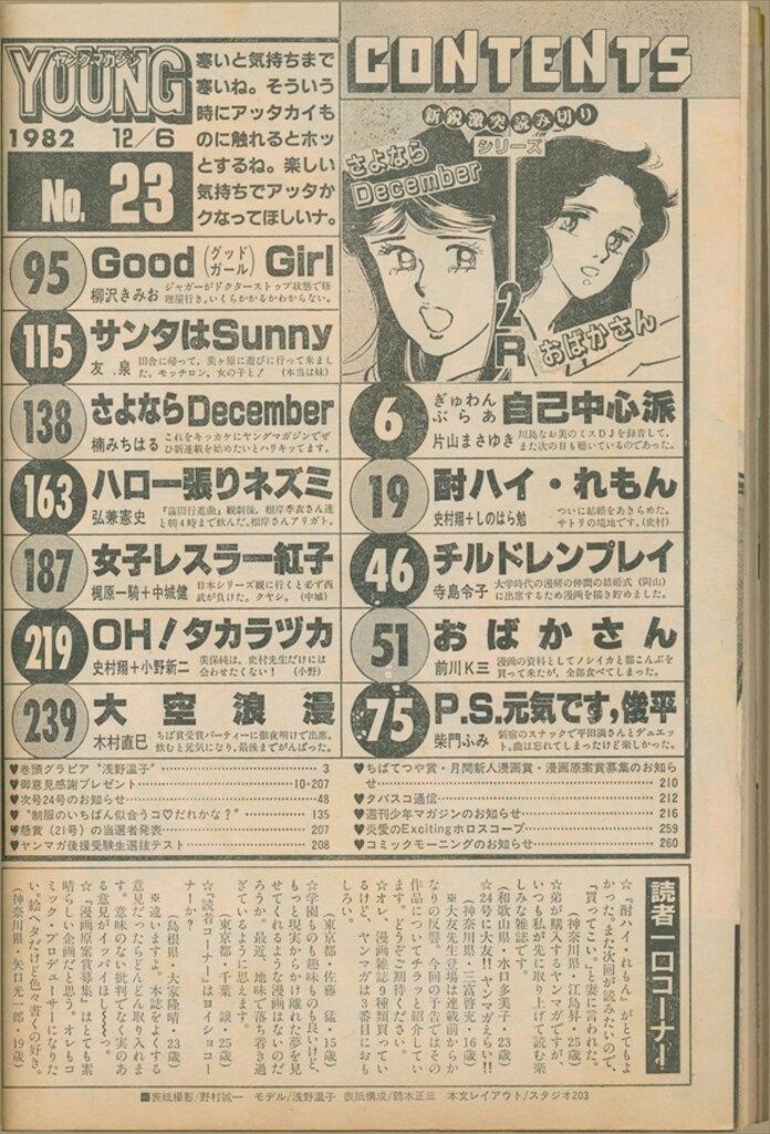「１９８２年　マガジン年間販売」 講談社 1982年(昭和57年)の漫画雑誌 月刊少年マガジン1982年4月