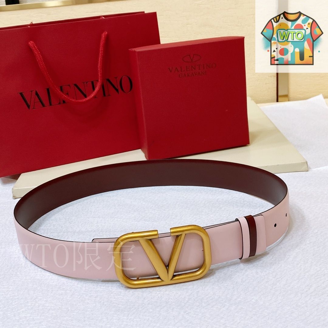 【Valentino Garavani】 VLogo Signature 30リバーシブルレザー Reversible Vlogo Signature Belt In Glossy Calfskin 30 Mm for