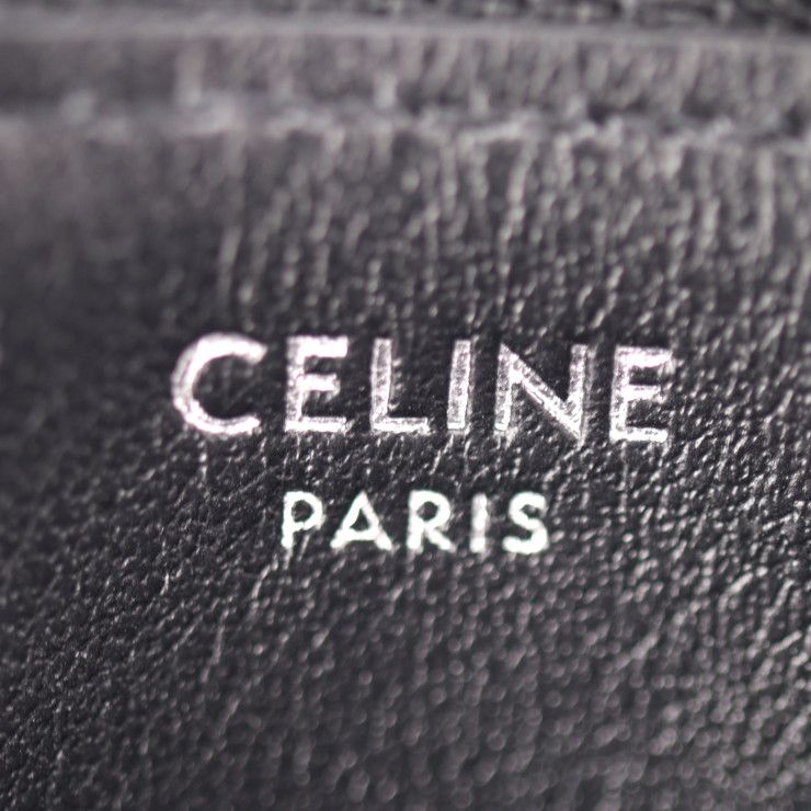 CELINE セリーヌ 小銭入れ コインケース レザー ブラック シルバー ...