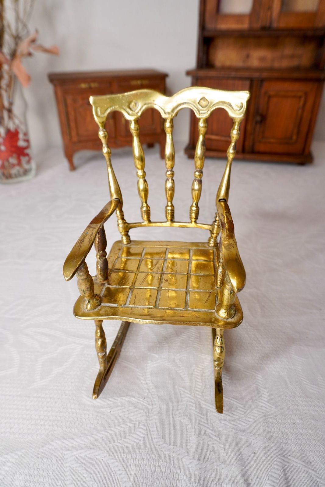 イギリス アンティーク 真鍮製 ミニチュア ロッキングチェア