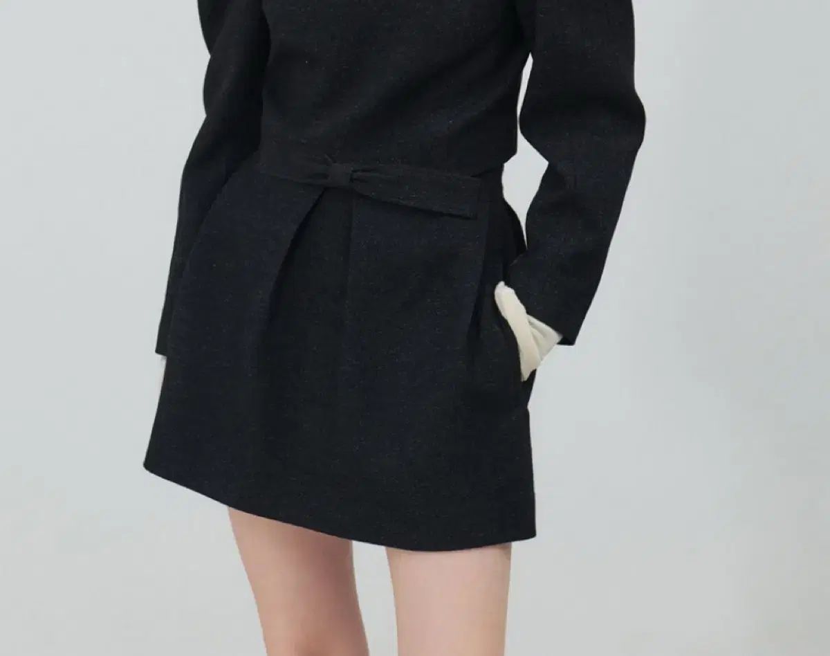 マロンエディション 23 winter black ribbon mini skirt