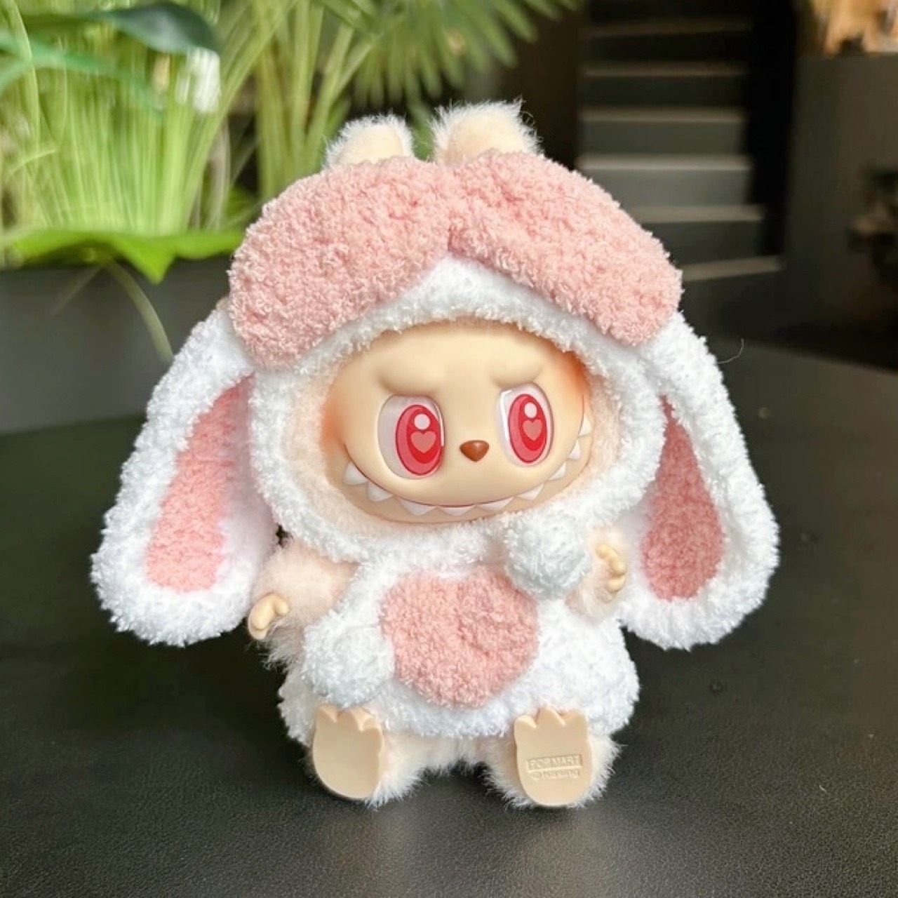 LABUBU ラブブ ぬいぐるみ着 うさ耳 うさぎ リボン ハート タレ耳