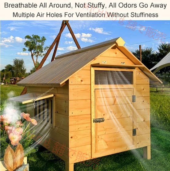 犬小屋 屋外 犬 猫 ケージ 屋外 キャビンスタイル ペットシェルター ペットハウス ドアと二重窓付き 小型 中型犬 猫 ウサギ用 Large STEELWINDOWSANDDOORS_COM