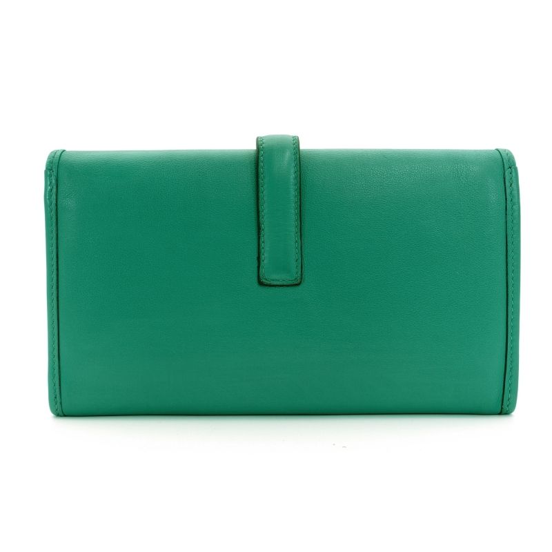 エルメス HERMES ジジェ ラン 長財布 レザー グリーン 緑