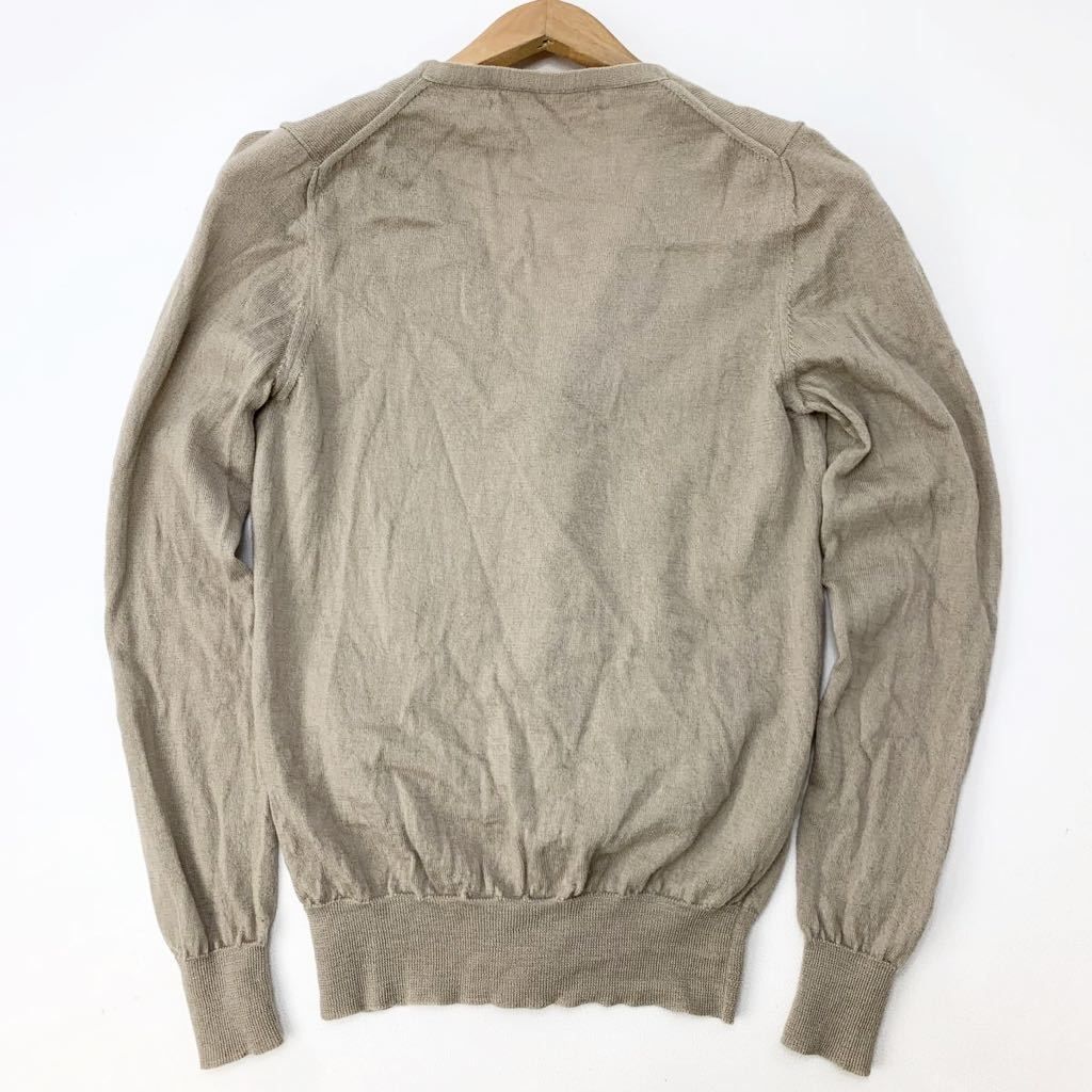 MARNI マルニ イタリア製 ラナウール ニットカーディガン メンズ 46 M相当 ベージュ 流石の素材感 左袖に目立たない補修有り I 198
