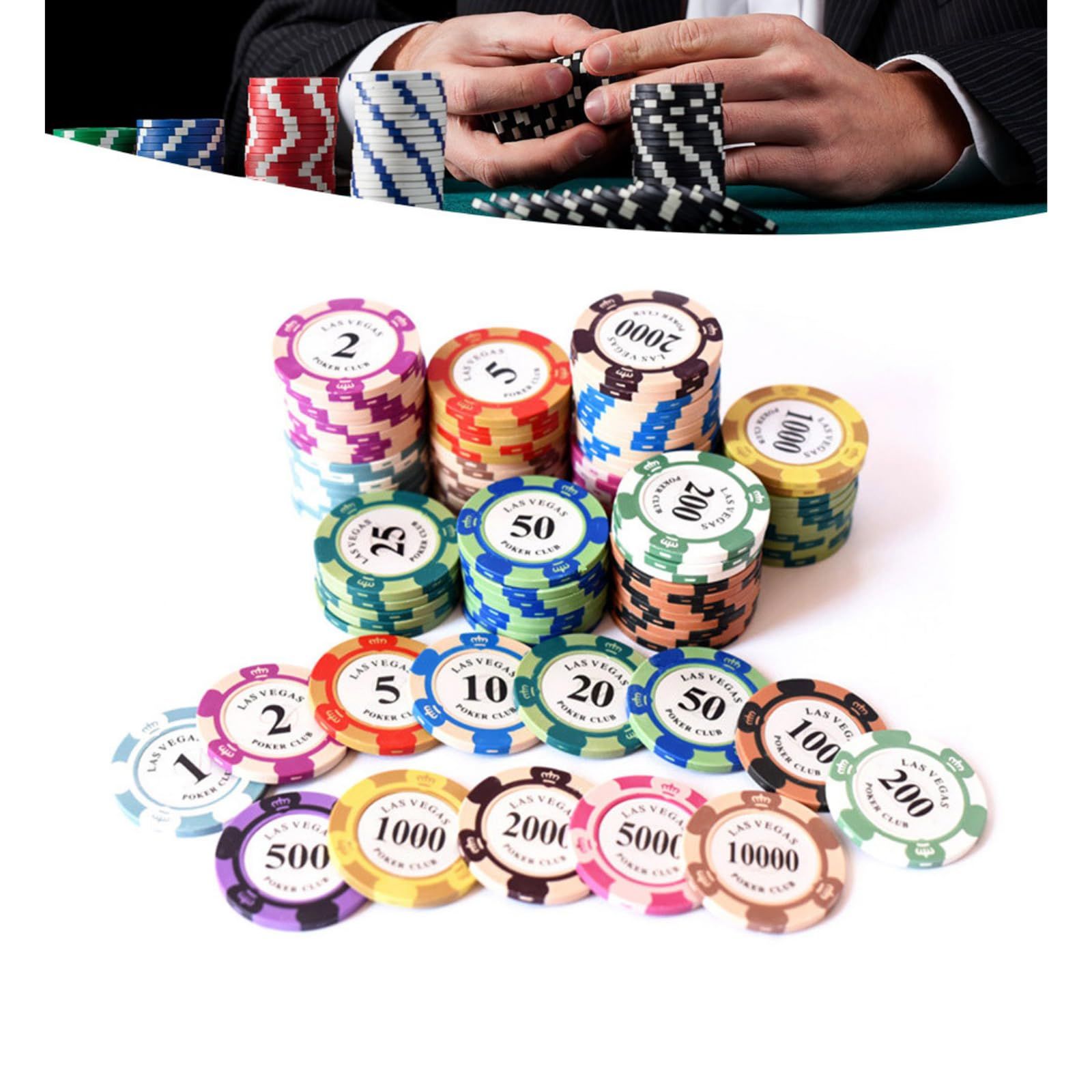 クレイポーカーチップ 20枚セット LAS VEGAS カジノチップ ポーカー