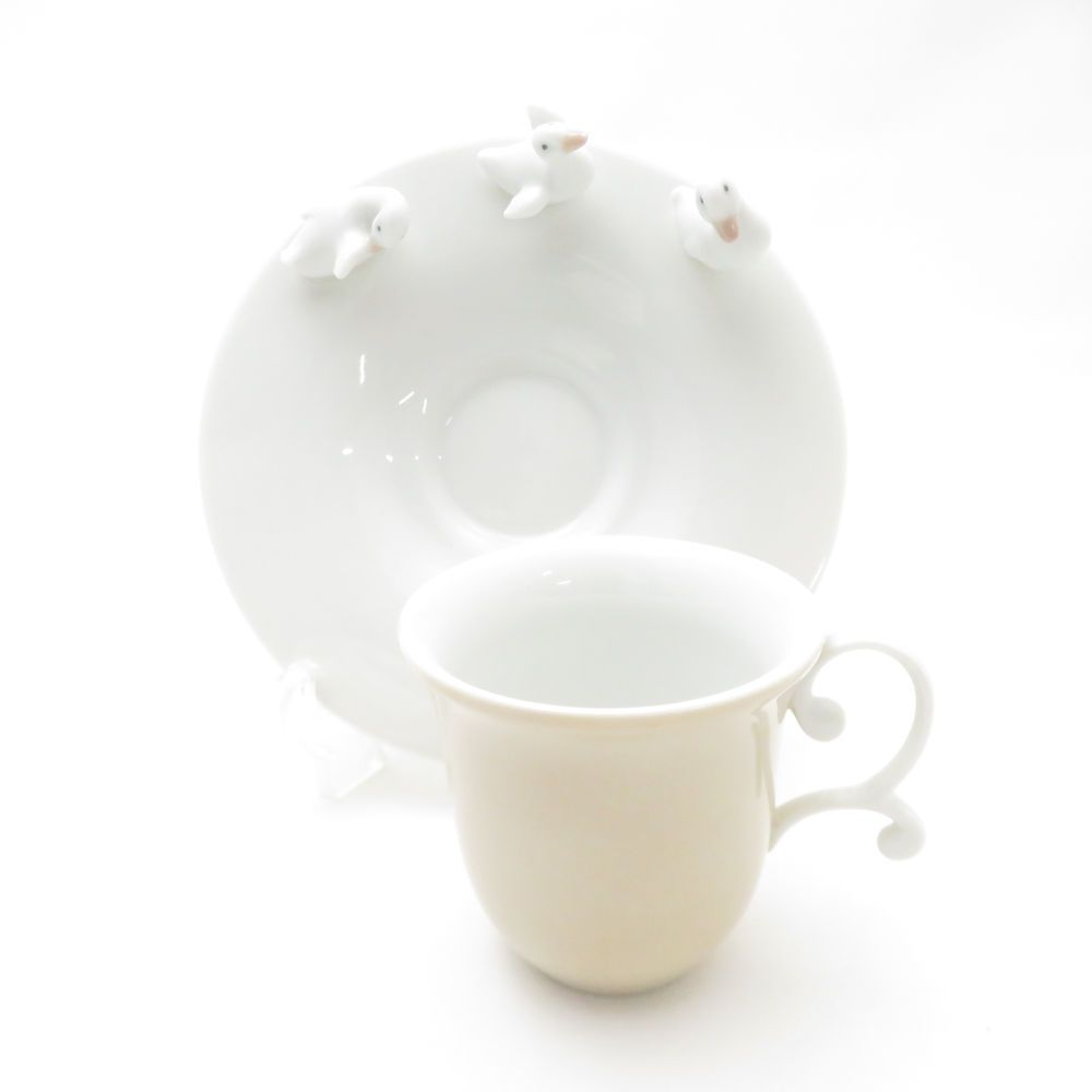 美品 LLADRO リヤドロ アヒル デミタスカップ＆ソーサー あひる 鳥