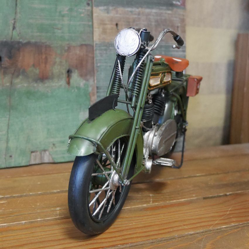 ヴィンテージバイク オートバイ GREEN ブリキのおもちゃ インテリア