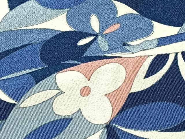 【あい花づくし 正絹 小紋】 平和屋着物▽上質な小紋 単衣 草花陶器文 正絹 逸品 AAAW1402fy 平和