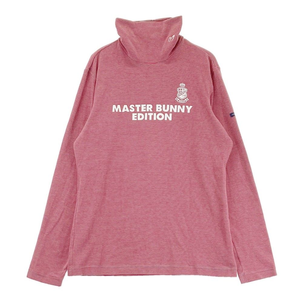 サイズ：2 MASTER BUNNY EDITION マスターバニーエディション  ハイネック 長袖Tシャツ ボーダー柄 レッド系 [240101297036]# ゴルフウェア レディース ストスト
