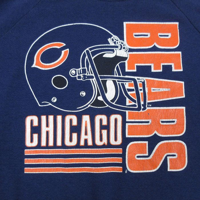 S/古着 長袖 スウェット メンズ 80s NFL シカゴベアーズ ラグラン 