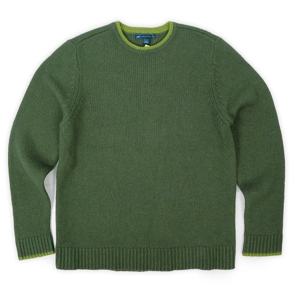 EMS 00's 2000年代 ウールニット セーター クルーネック 無地 ビッグサイズ アウトドア USA ヴィンテージ ビンテージ VINTAGE アメリカ古着 メンズ グリーン / 緑 XL【中古】