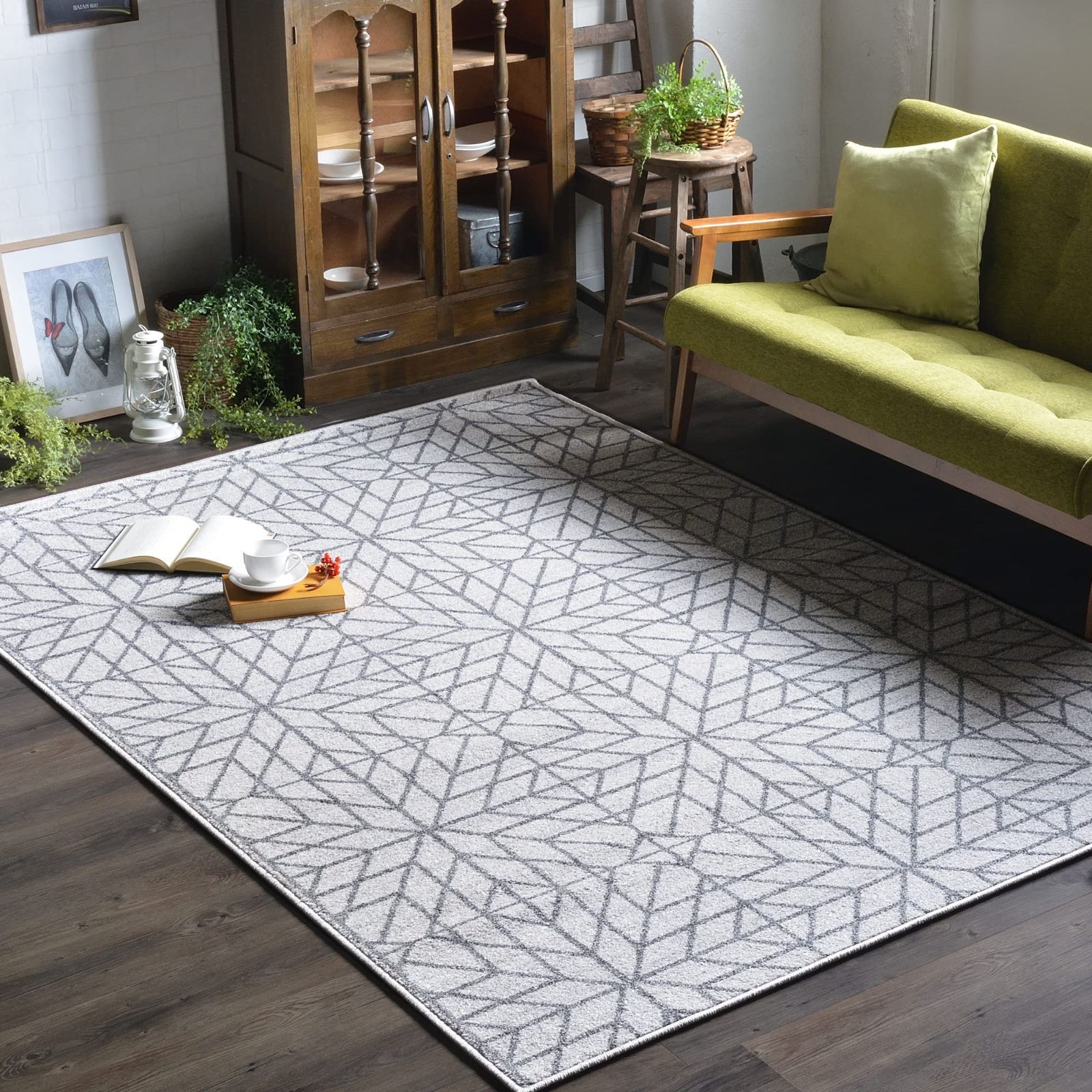 140x200cm_B iv 80021 RUGS-FACTORY ウィルトン織り ラグ 北欧 アイボリー デポック 140x200cm 1.5畳 B iv 80021