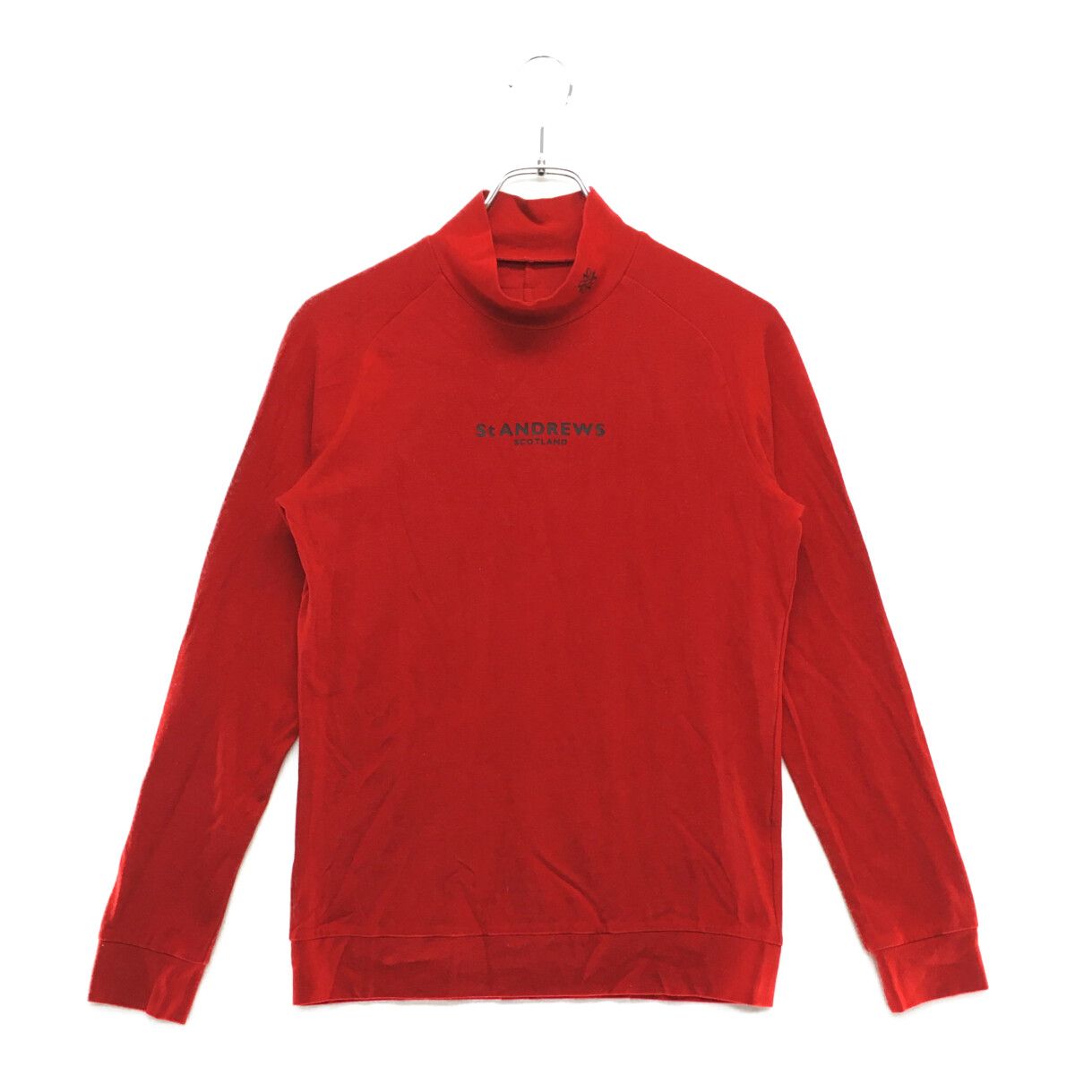 St ANDREWS モックネック長袖シャツ　　　　タグあり 中古 メンズ セントアンドリュース StANDREWS 長袖シャツ M 赤