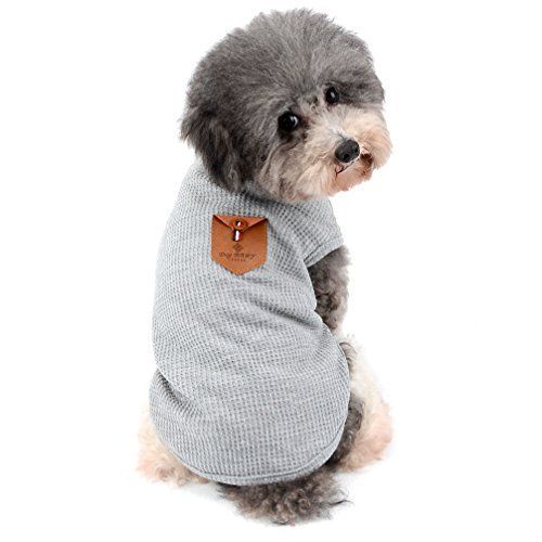 M_グレー RANPHY 犬服 タンク 春 夏 タンクトップ 綿 小型犬服 ドッグウェア，グレー，サイズM