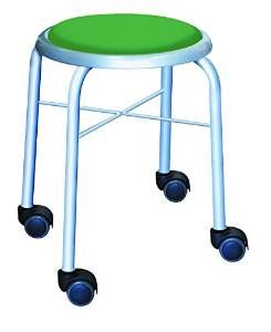 【新品・5営業日で発送】ルネセイコウ キャスタースツール ボン LCS-445A グリーン／シルバー