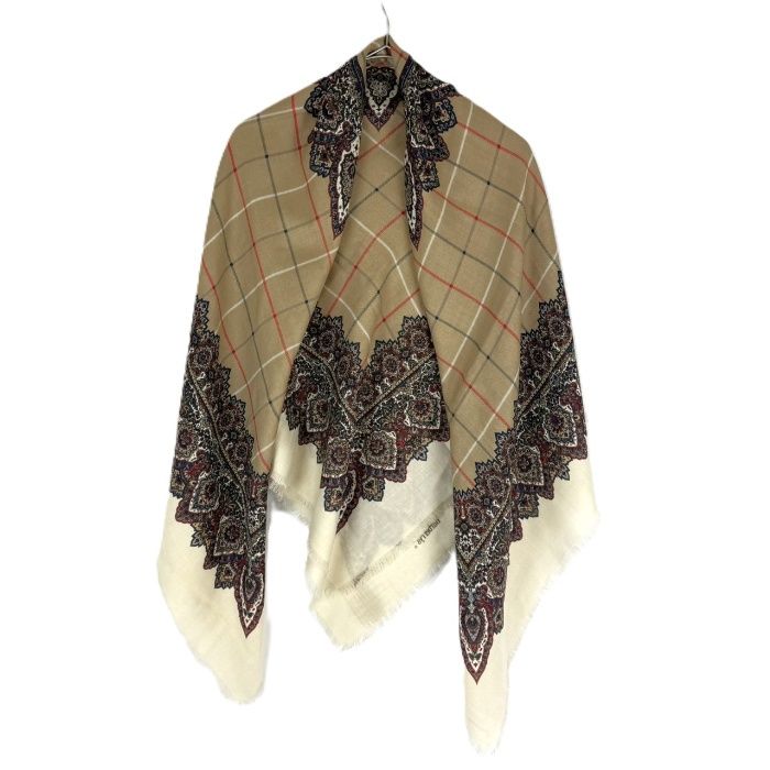 バーバリー BURBERRY ストール 柄 チェック 大判 薄手 おしゃれ アイボリー ベージュ系