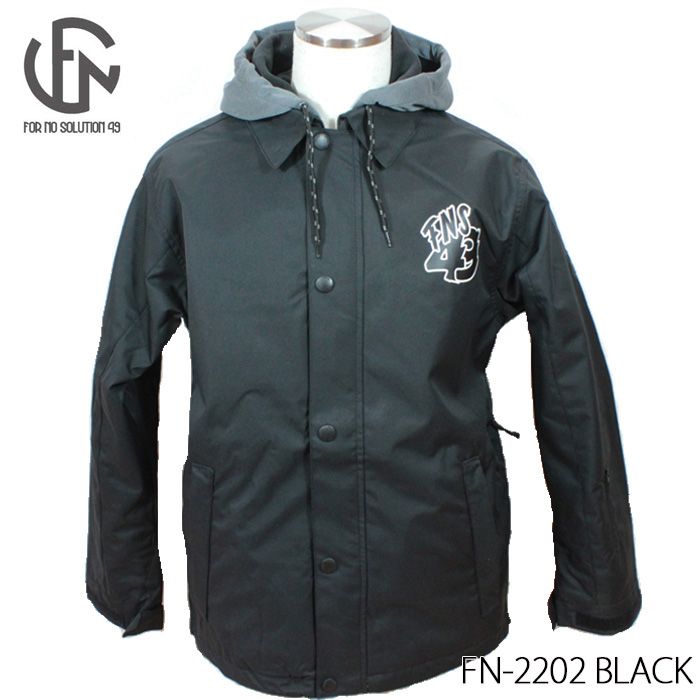 スノーボード ウェア ジャケット FOR NO SOLUTION 49 フォーノーソリューション49 モノリス コーチジャケット FN-2202 BLACK 型落ち