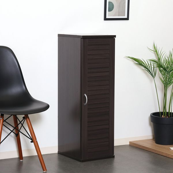 スリムシューズボックス ルーバー扉 BR ブラウン 組立品 代引不可 MARWIL-DEMENAGEMENTS_CH