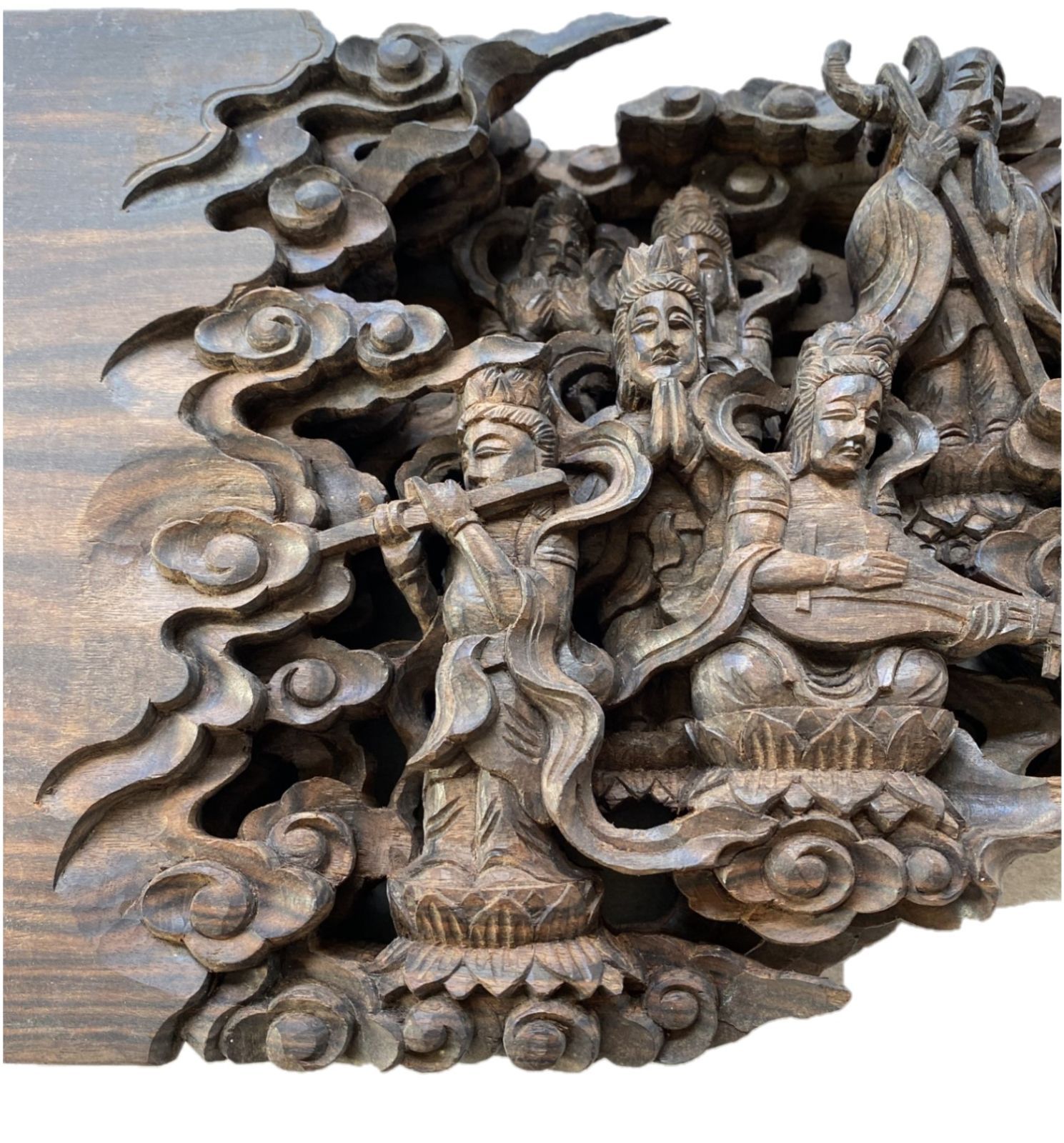 欄間 彫刻 黒檀