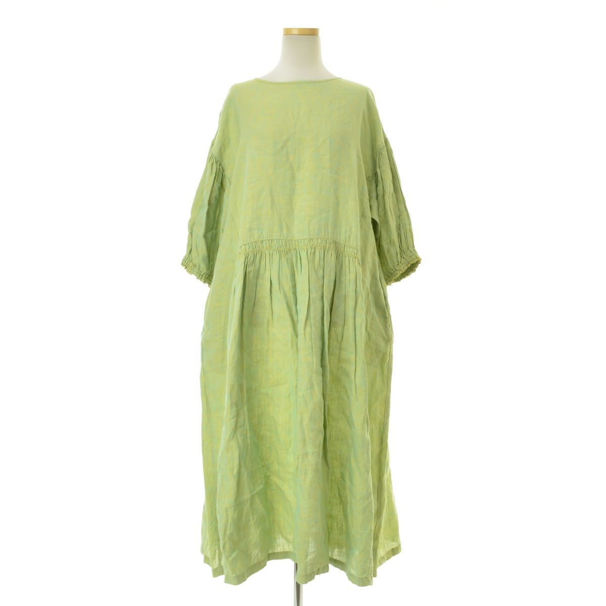nestRobe】23SS 01232-1035 先染めヘンプ 2wayロング七分袖 