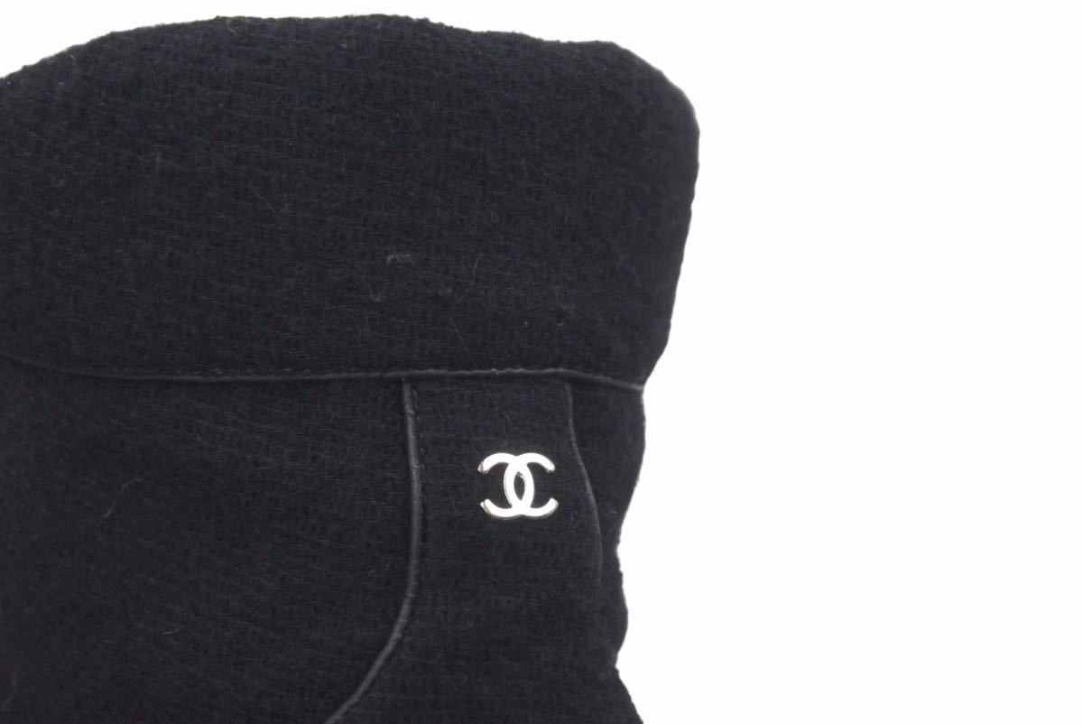 CHANEL シャネル ココマーク ワーク ブーツ ブラック 靴 レースアップ