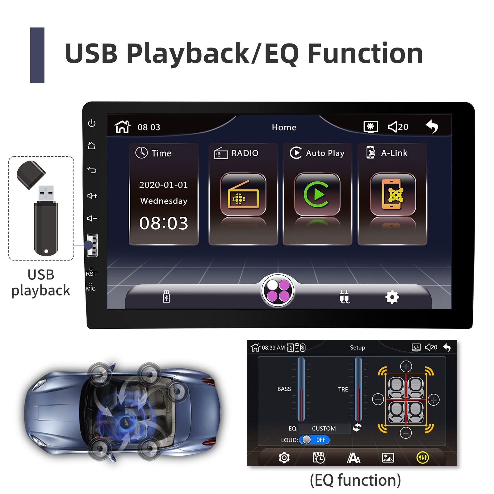 車 新品 1DIN Carplayカーオーディオ、Hodozzy 9インチカーステレオ 