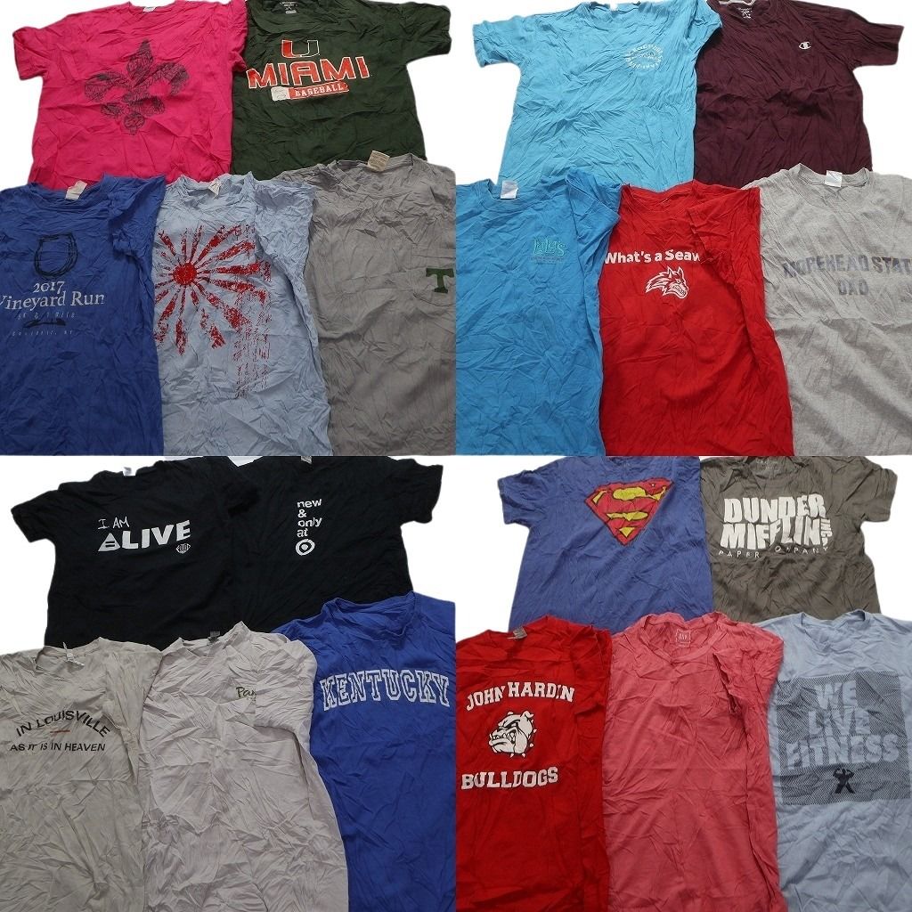 古着Tシャツ 28枚まとめ売り サイズ・カラーMIX　古着卸売り　黒多め 古着卸 まとめ売り カラーMix 半袖Tシャツ 20枚セット (メンズ M