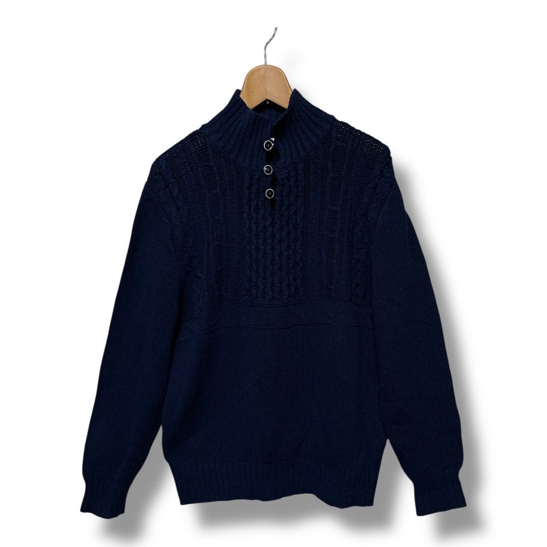 INIS MEAIN イニシュマン スタンドカラー ケーブルニット アイルランド