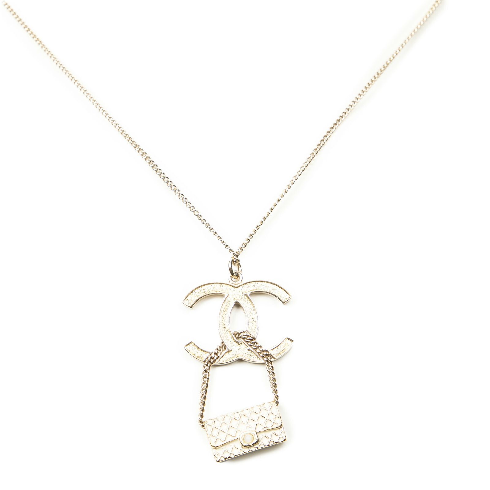 CHANEL シャネルCCフラップバッグペンダントネックレス金金メッキA