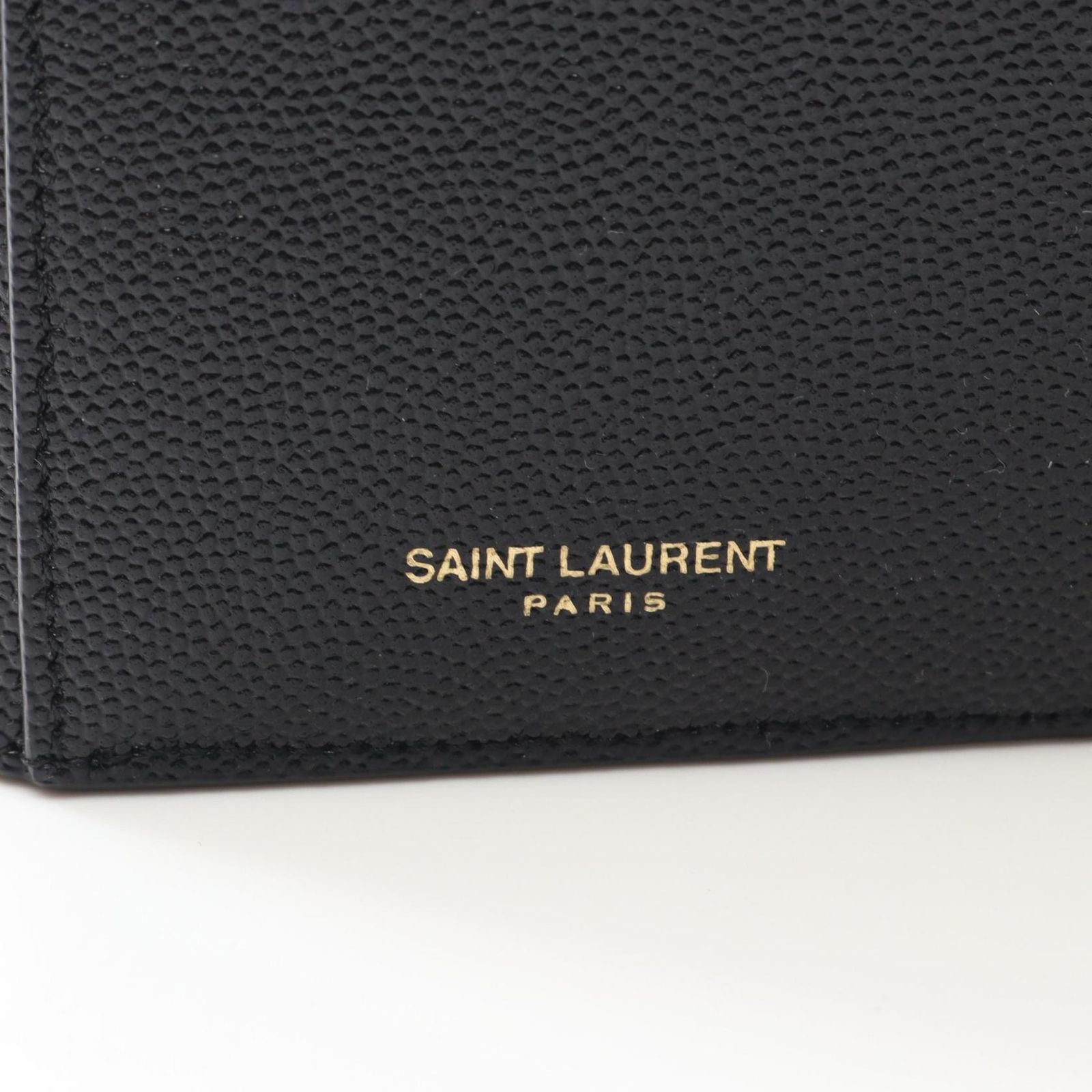 SAINT LAURENT ブラックレザー 二つ折り財布 Saint Laurent 二つ折り財布 黒 レザー