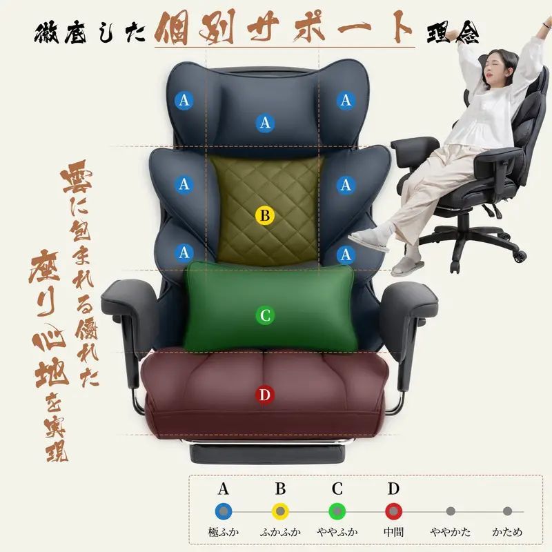 な肘掛 155度リクライニング