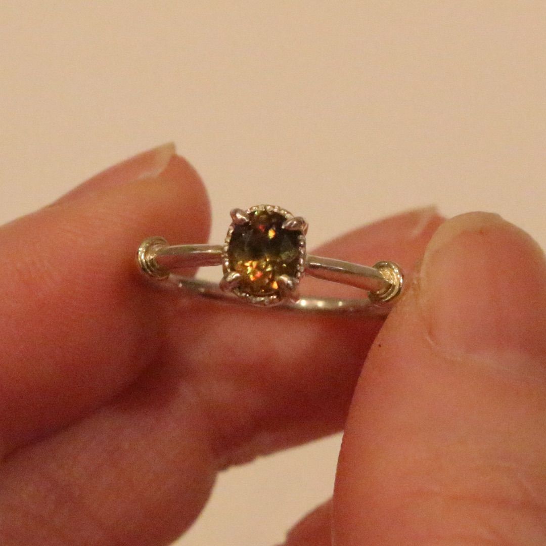 レア✳︎少し大きめのクロムスフェーンのK10小ワッカシルバーリング11