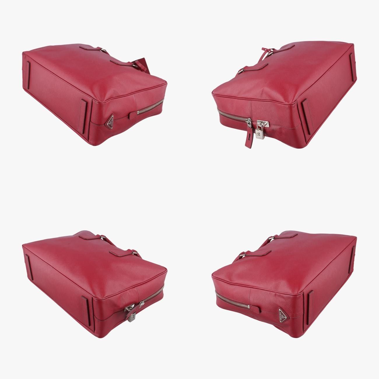 bori PRADA サフィアーノレザー バッグ レッド　ブリーフケース プラダPradaブリーフケース ビジネスレッドサフィアーノレザー