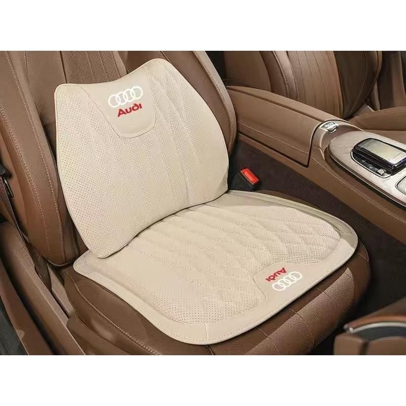 ◆アウディ AUDI◆ベージュ◆シートクッション 車用 シートカバー ナッパ レザー 腰当て 滑り止め 弾性 座布団1点 腰クッション1点 aace qtm