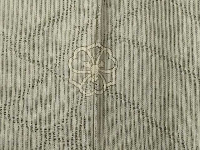 平和屋着物＊夏物 色無地 縦絽 芝紋紗 蕎麦切色 正絹 逸品 AAAV9302jd