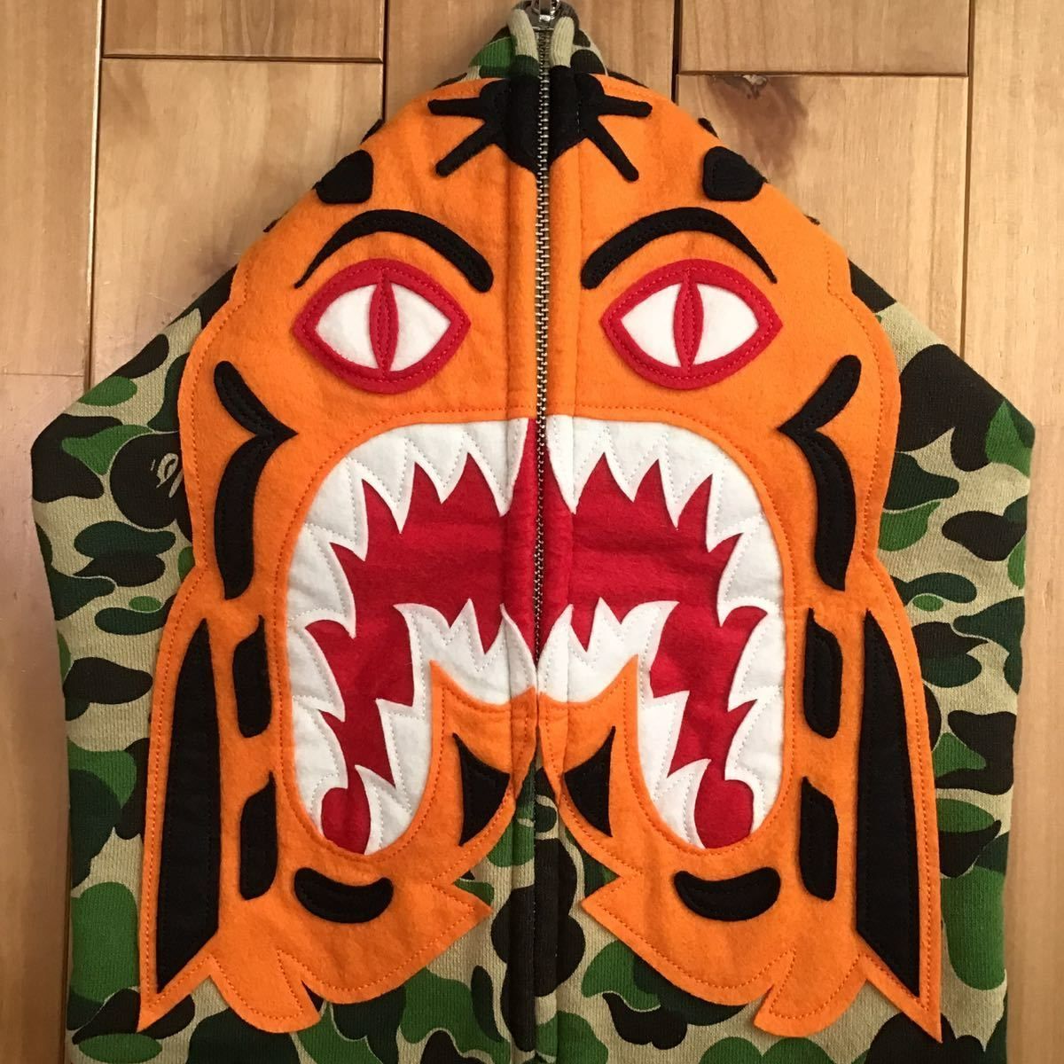 ☆XL☆ ABC camo green タイガー パーカー tiger full zip hoodie a  